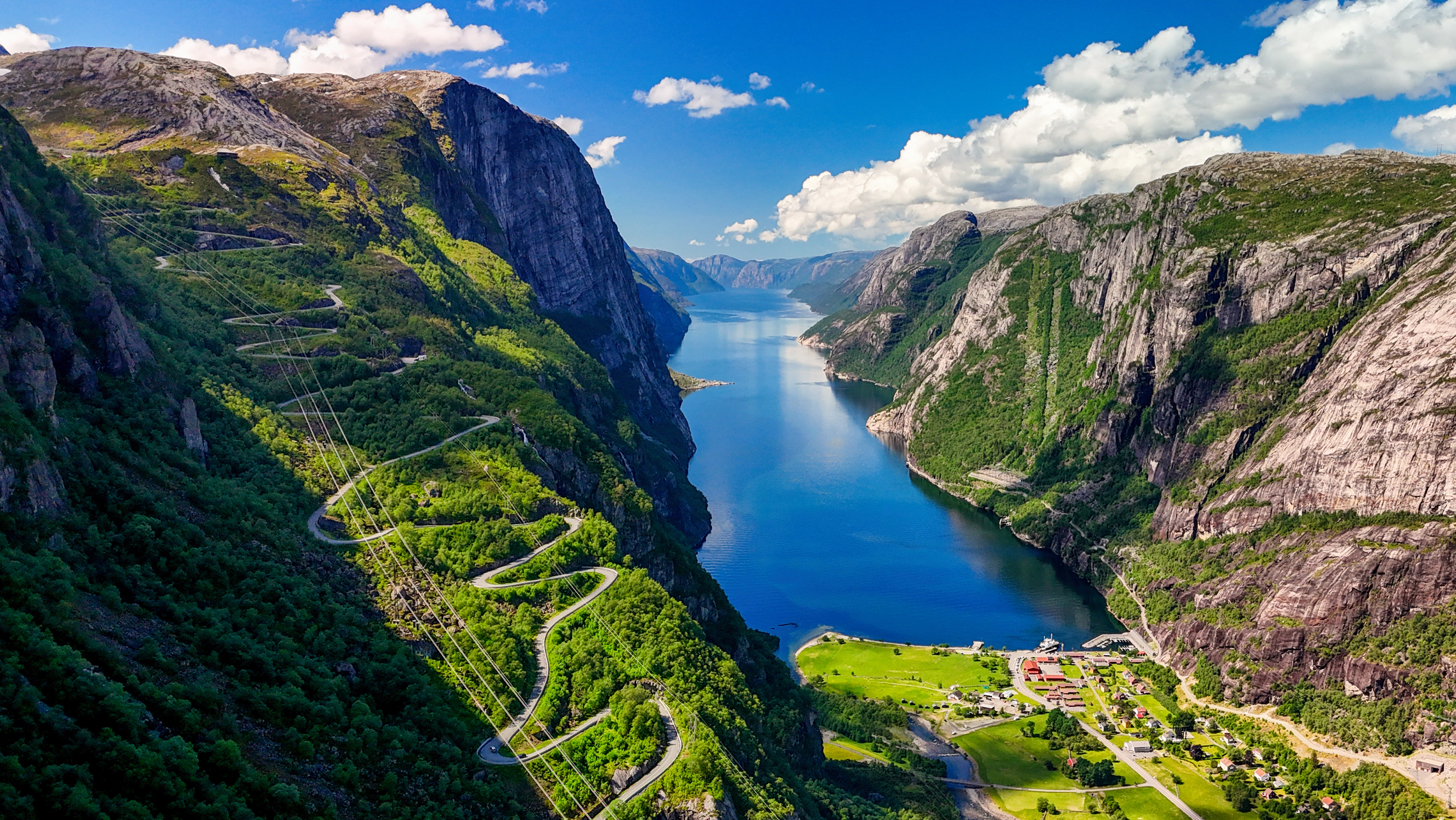 Hardangerfjord overview from the road above. The landscape that surrounds the Trolltunga approach.